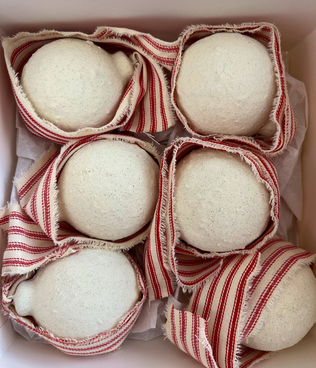 CREAM CANDY CANE ORNAMENTS (SMALL) *set of 6*